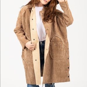 ISO corduroy sweatshirt long coat - piper & scoot